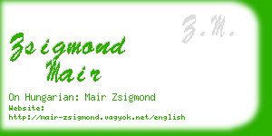 zsigmond mair business card